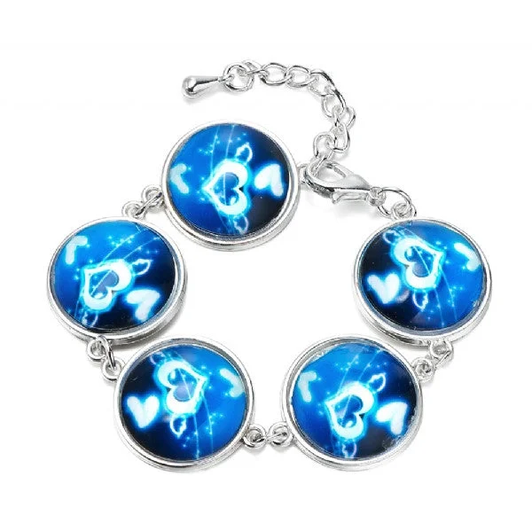 Blue Heart Print Bracelet