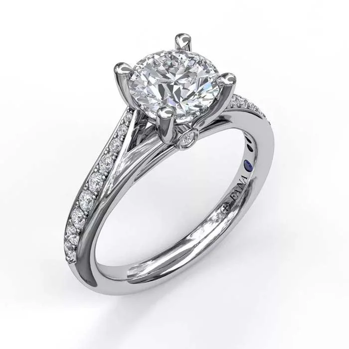 Fana .25CTW Split Band Engagement Ring Semi-Mounting in 14K White Gold