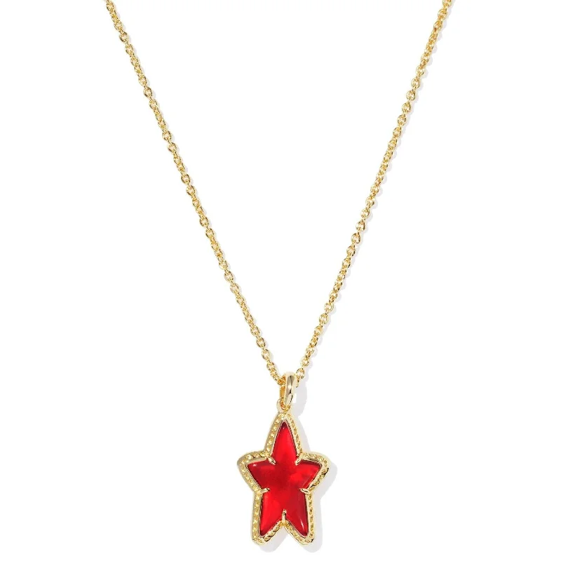 Kendra Scott | Ada Gold Star Short Pendant Necklace in Red Illusion