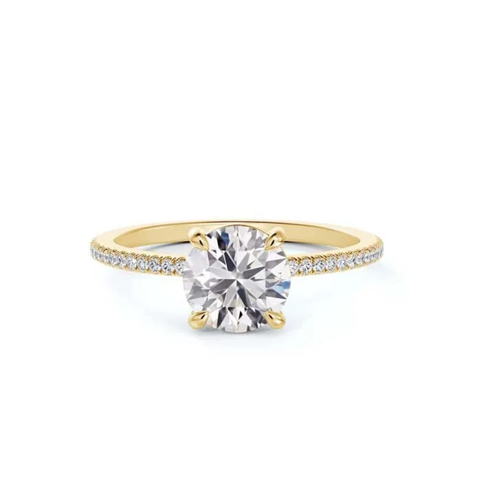 Forevermark Delicate Icon Diamond Band Engagement Ring in 18K Yellow Gold with .50CT Center