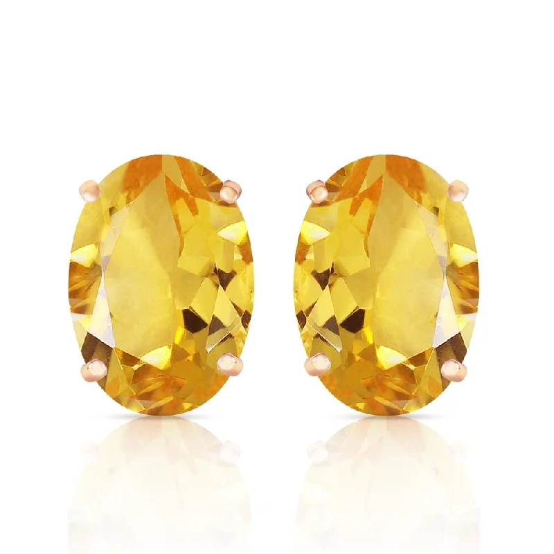 13 Carat 14K Solid Rose Gold French Clips Earrings Natural Citrine