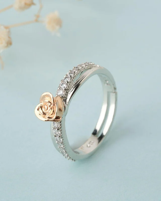 925 Sterling Silver Beautiful Rose Ring R01598