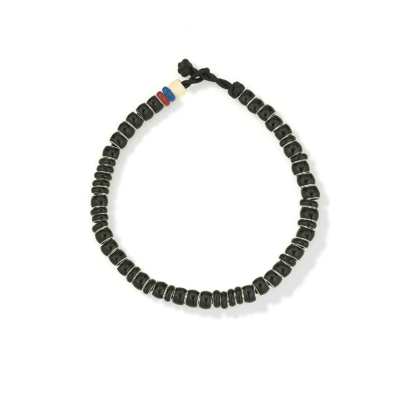 Bead Party Men's Black Enamel Bracelet