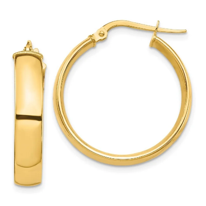 Curata 14k Yellow Gold High Polished Hoop Earrings - 26x24.8mm