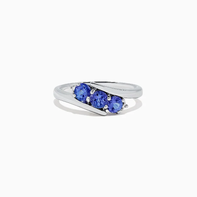 Nahla Siri Sterling Silver Tanzanite and Diamond Ring, 0.86 TCW