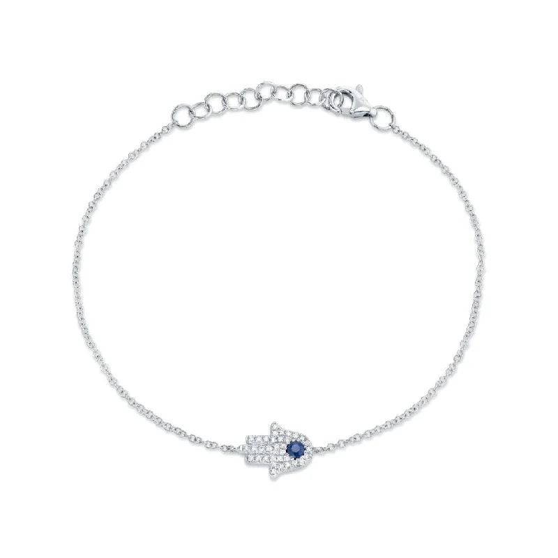 Shy Creation Diamond & Sapphire Hamsa Bracelet