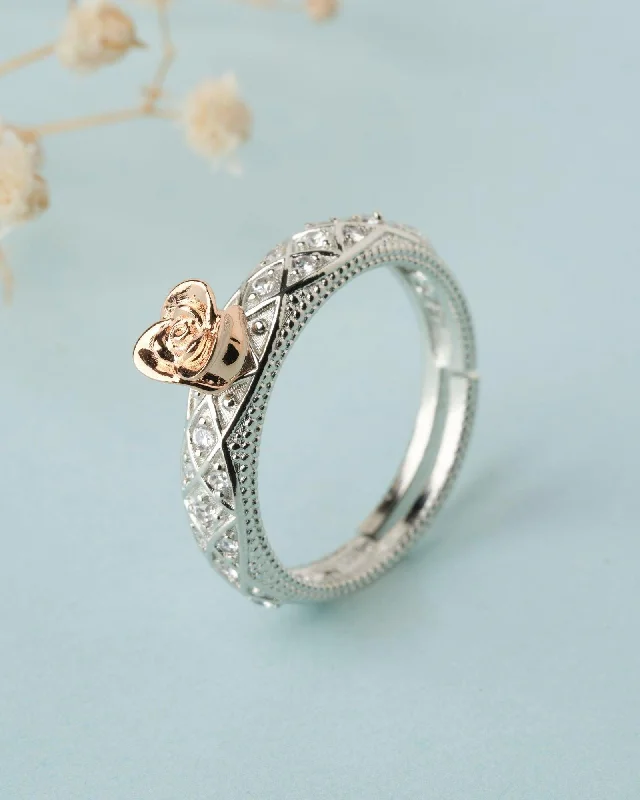 925 Sterling Silver Beautiful Rose Ring R01583