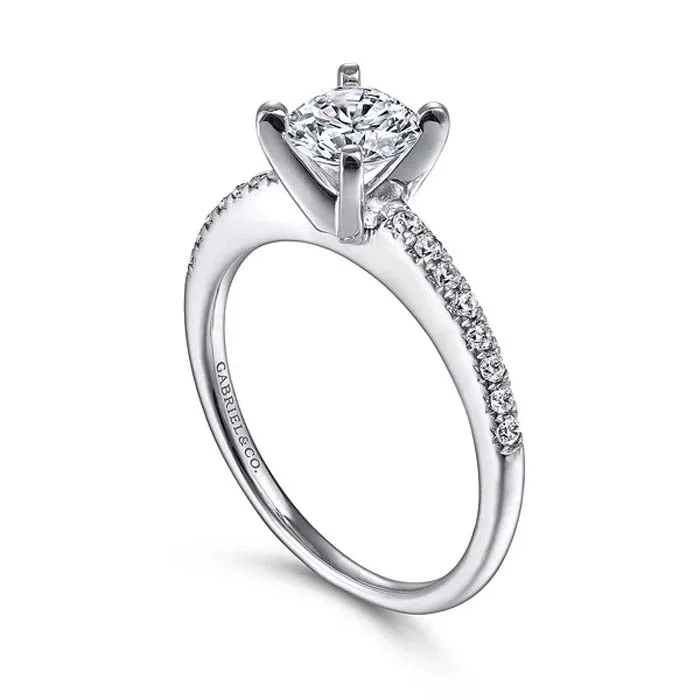 Gabriel & Co. "Kelly" Diamond Engagement Ring Semi-Mounting in 14K White Gold