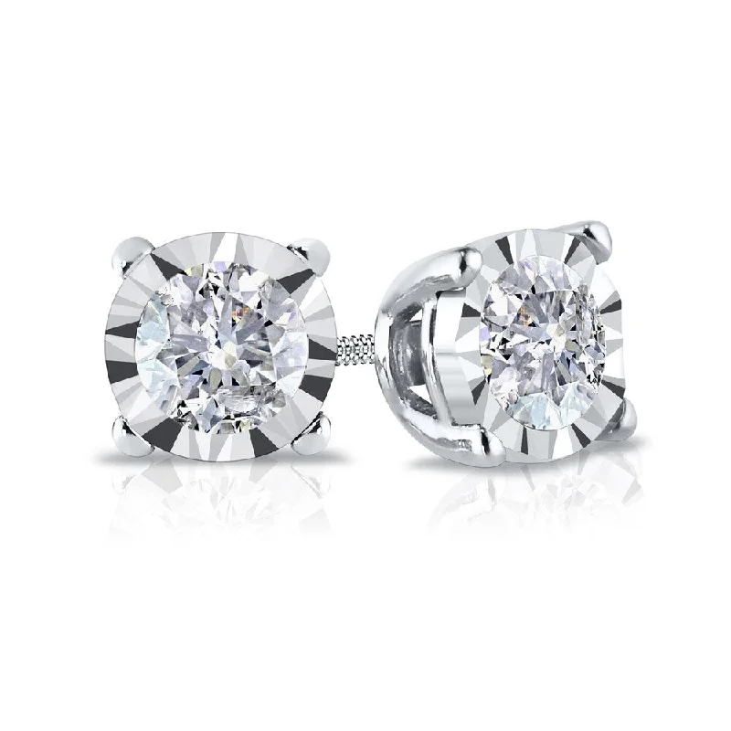 Auriya 14k Gold 1/6ct TDW Round Diamond Stud Earrings