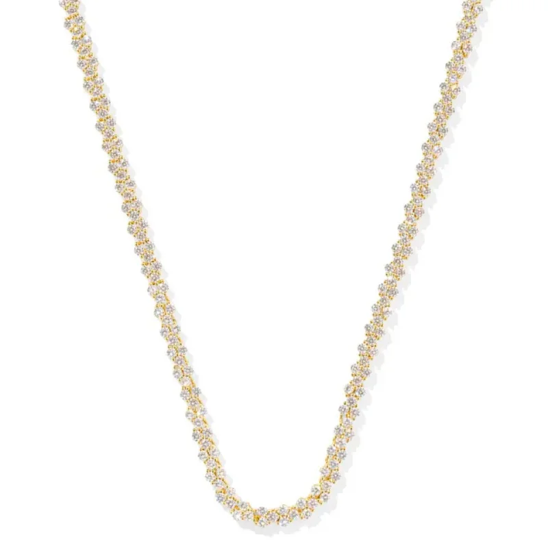 Kendra Scott | Emery Gold Tennis Necklace in White Crystal