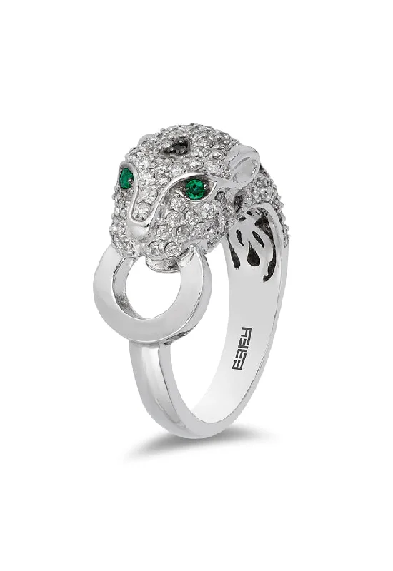 Signature 14K White Gold Diamond and Emerald Ring, 1.40 TCW