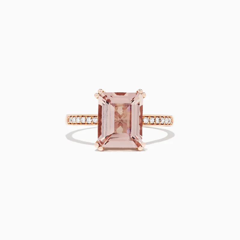 Blush 14K Rose Gold Morganite and Diamond Ring, 2.64 TCW