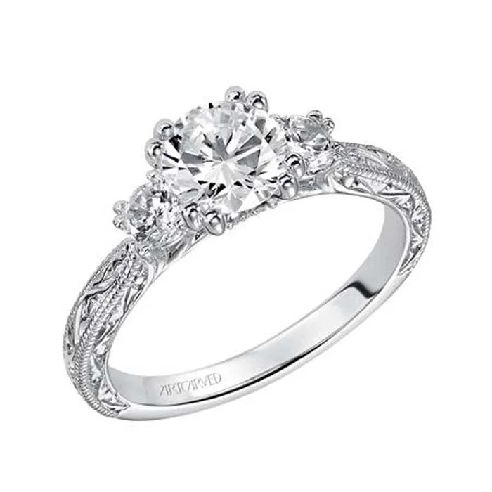 ArtCarved "Anabelle" Engagement Ring Semi-Mounting in 14K White Gold