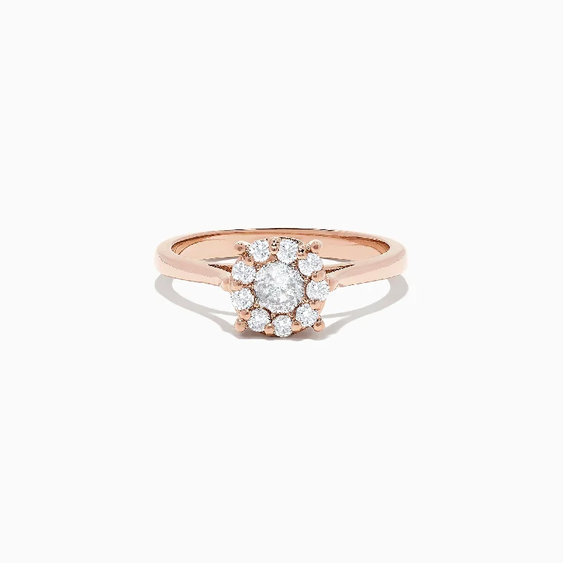 Bouquet 14K Rose Gold Diamond Cluster Ring, 0.51 TCW