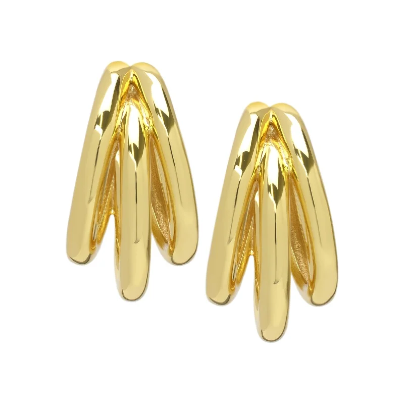 Victoria Townsend Gold Plated 3 Row Hoop Earrings