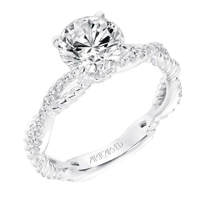 ArtCarved "Rhea" Diamond Engagement Ring Semi-Mounting in 14K White Gold