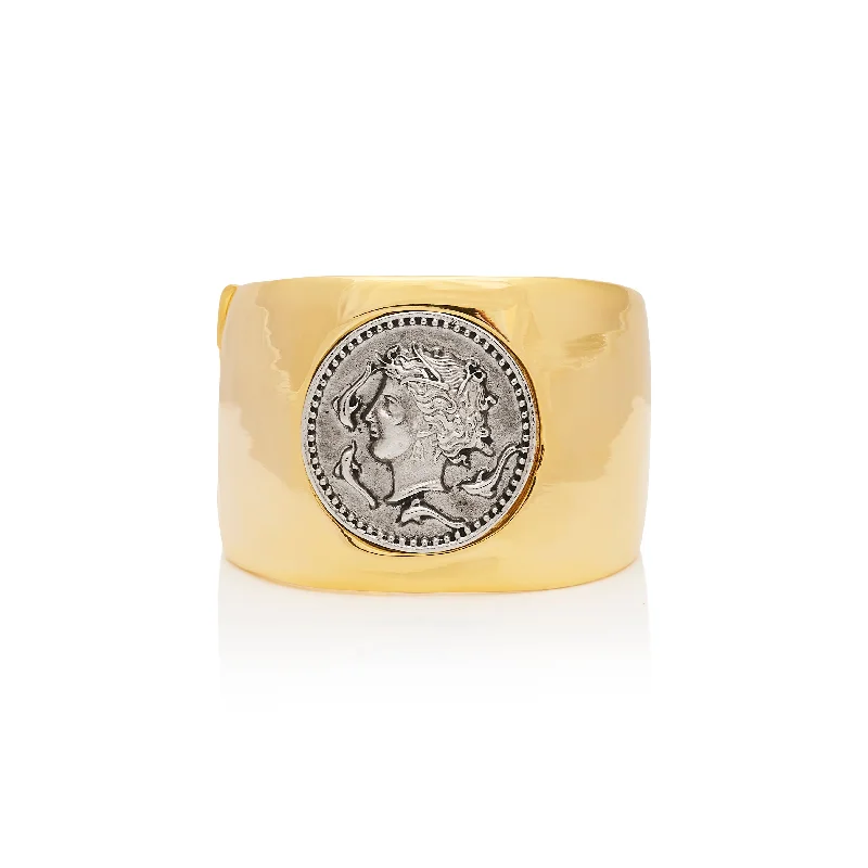 Polished Gold Coin Cuff