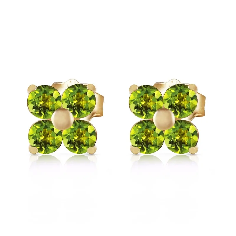 1.15 Carat 14K Solid Gold Epiphany Peridot Earrings