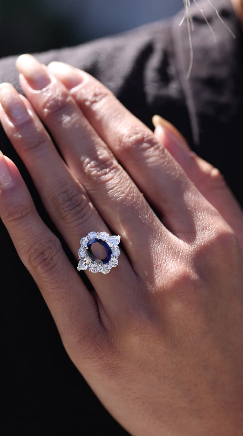 Art Deco Blue Sapphire Ring