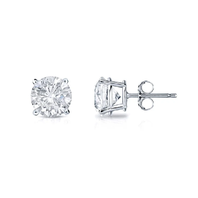 Auriya Round Diamond Stud Earrings 1/2ct TDW Clarity Enhanced 14k Gold (E-F, I1-I2)