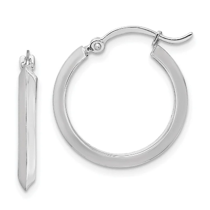 Curata 14k White Gold Polished Hoop Earrings - 19.5x18.8mm