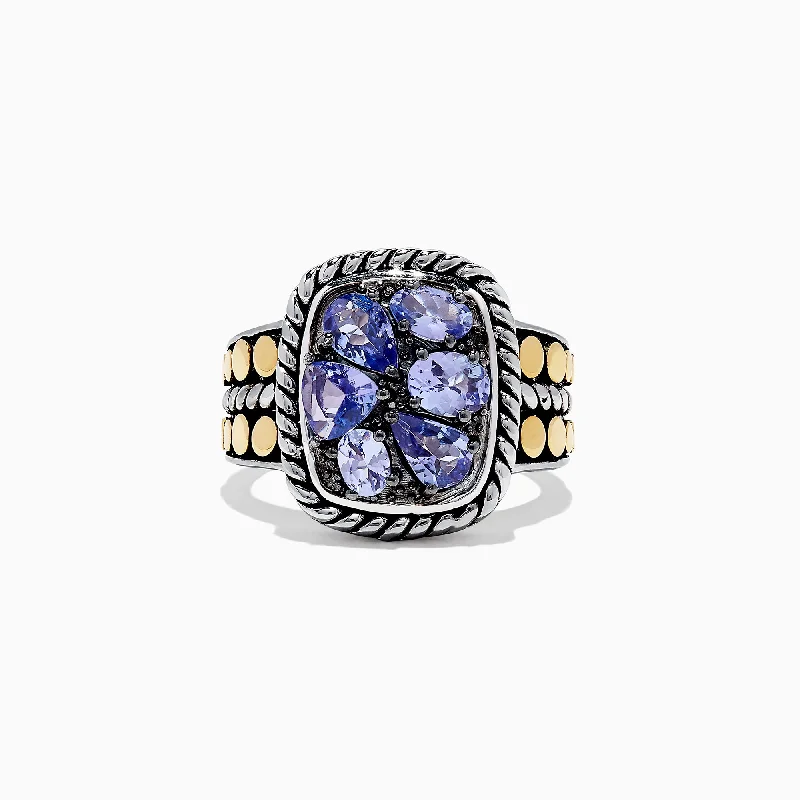 Nahla Siri Silver & 18K Gold Tanzanite Ring, 1.85 TCW