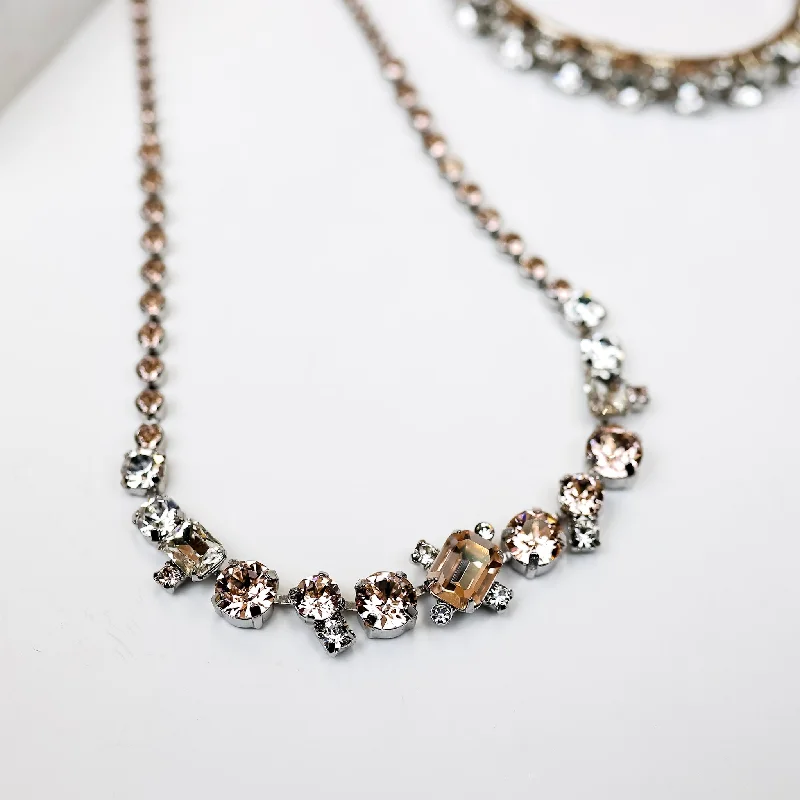 Sorrelli | Tinsley Tennis Necklace in Palladium Silver Tone and Snow Bunny