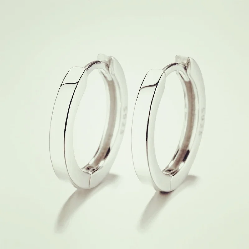 Sterling Silver Huggie 16 mm Hoop Earrings