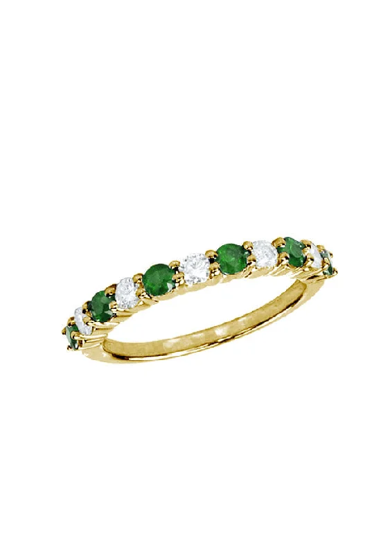 Gemma Emerald and Diamond Ring, 0.73 TCW