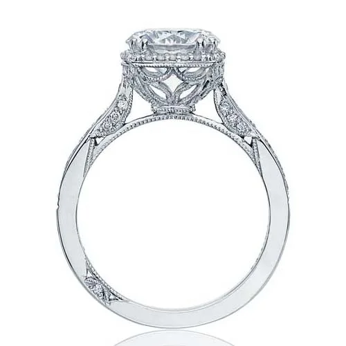 Tacori .37CT Dantela Round with Cushion Bloom Engagement Ring Semi-Mounting in Platinum