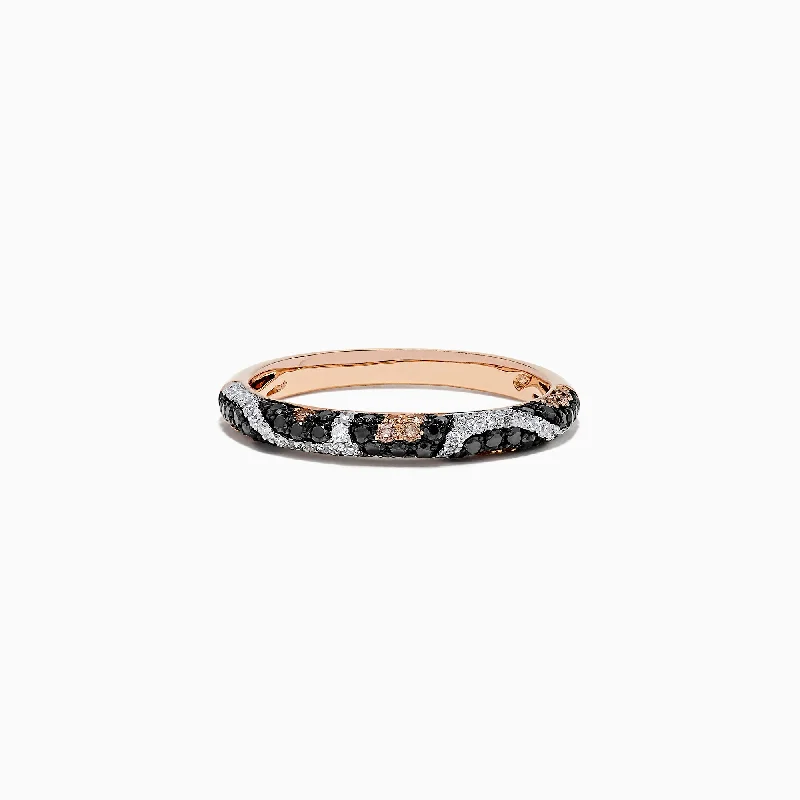 Signature 14K Rose Gold Diamond Panther Spot Ring, 0.47 TCW