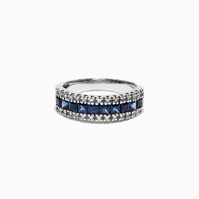 Royale Bleu 14K White Gold Blue Sapphire and Diamond Ring, 1.46 TCW