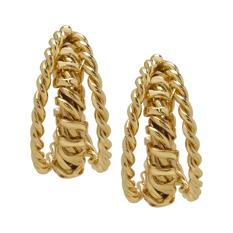 Victoria Townsend Gold Plated Croissant Style Huggie Earrings