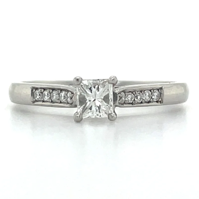 Platinum Princess Cut Solitaire Earth Grown Diamond Engagement Ring