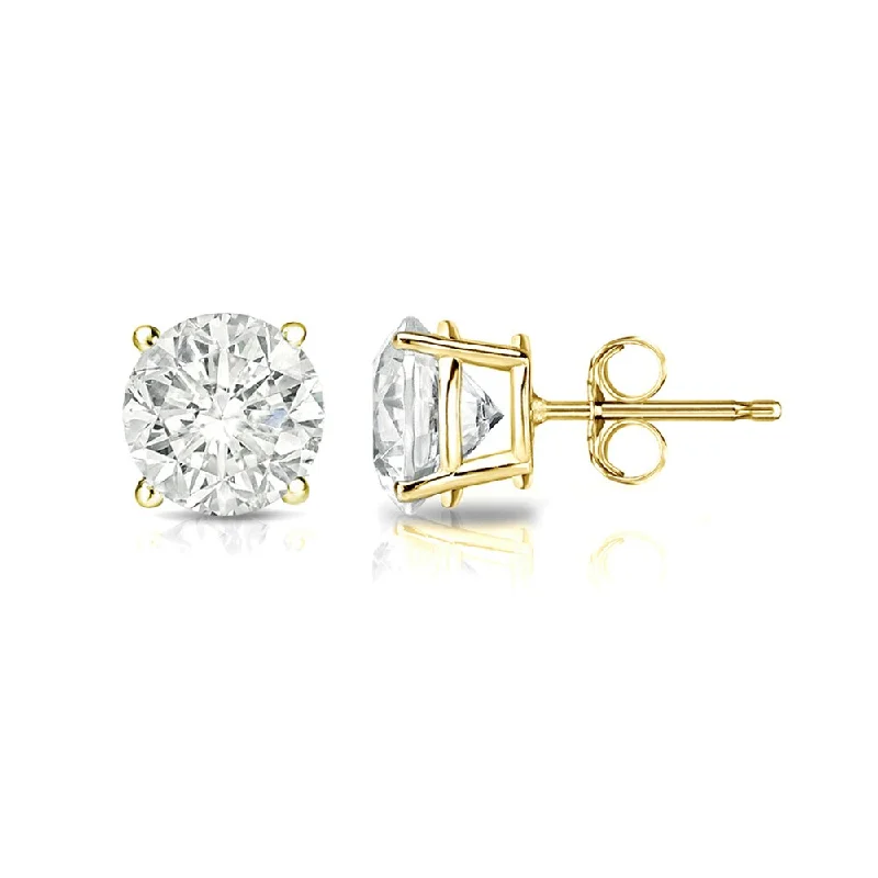 Auriya 18k Gold 3/4ct TW Clarity-enhanced Diamond Stud Earrings (J-K, I2-I3)